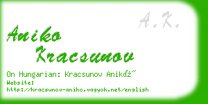 aniko kracsunov business card